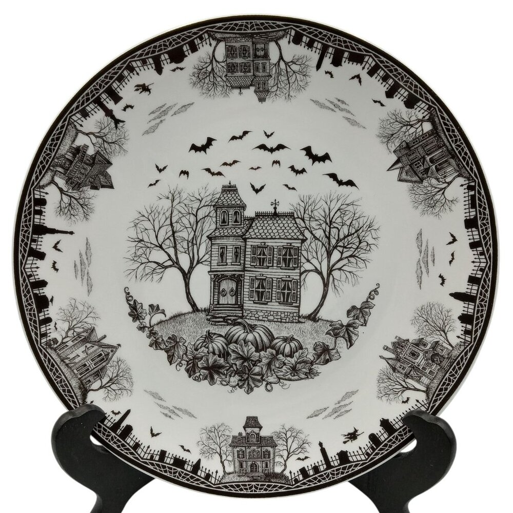 Lenox Haunted Village Four-Piece Place Set Dessert Plate Set 8” - Picture 4 of 16